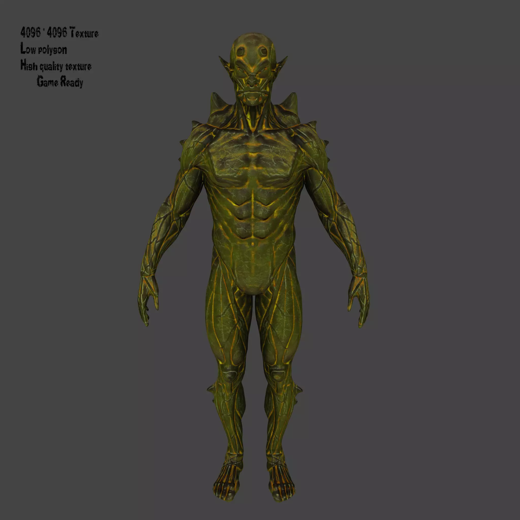 monster humanoid creature Low-poly 3D model_0