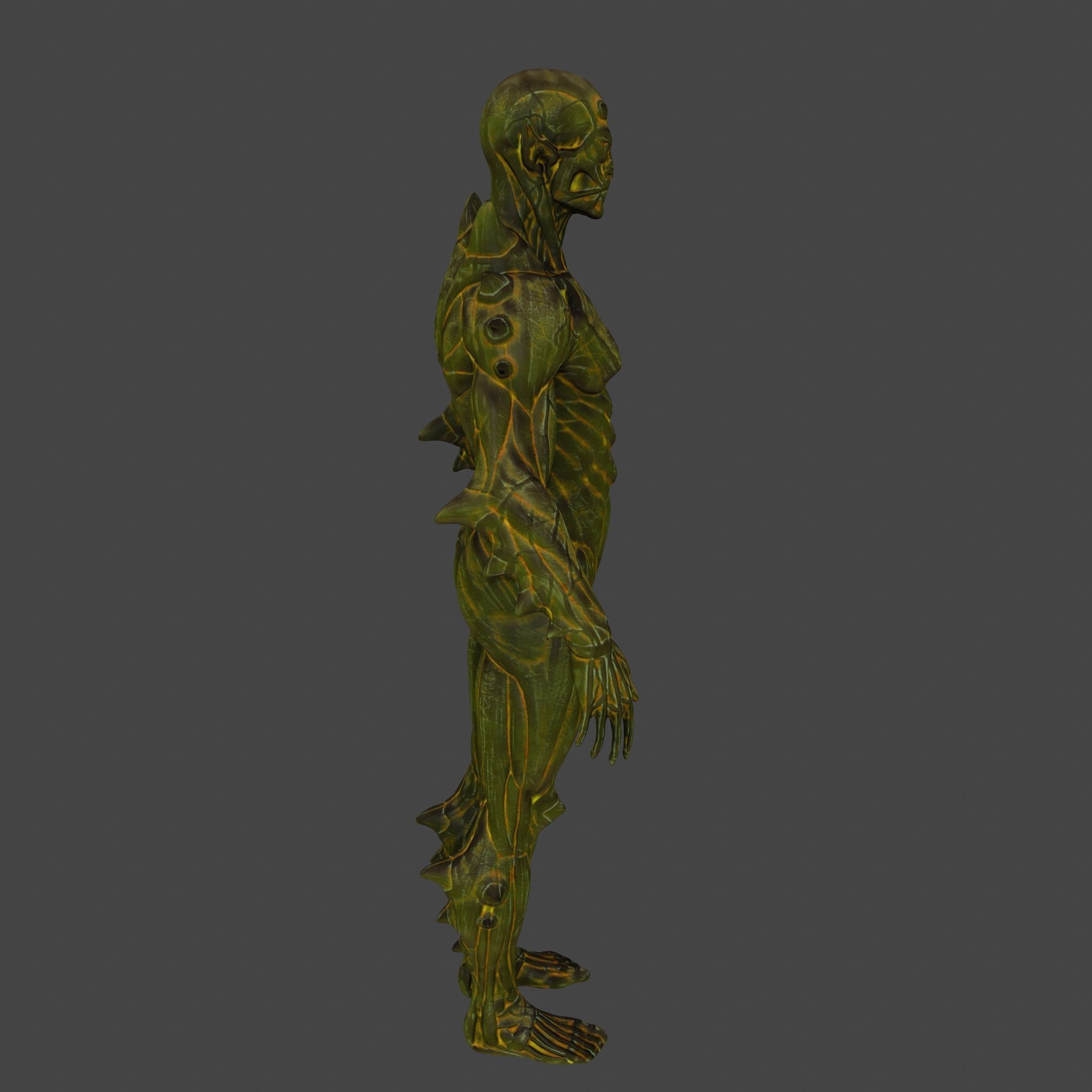 monster humanoid creature Low-poly 3D model_6