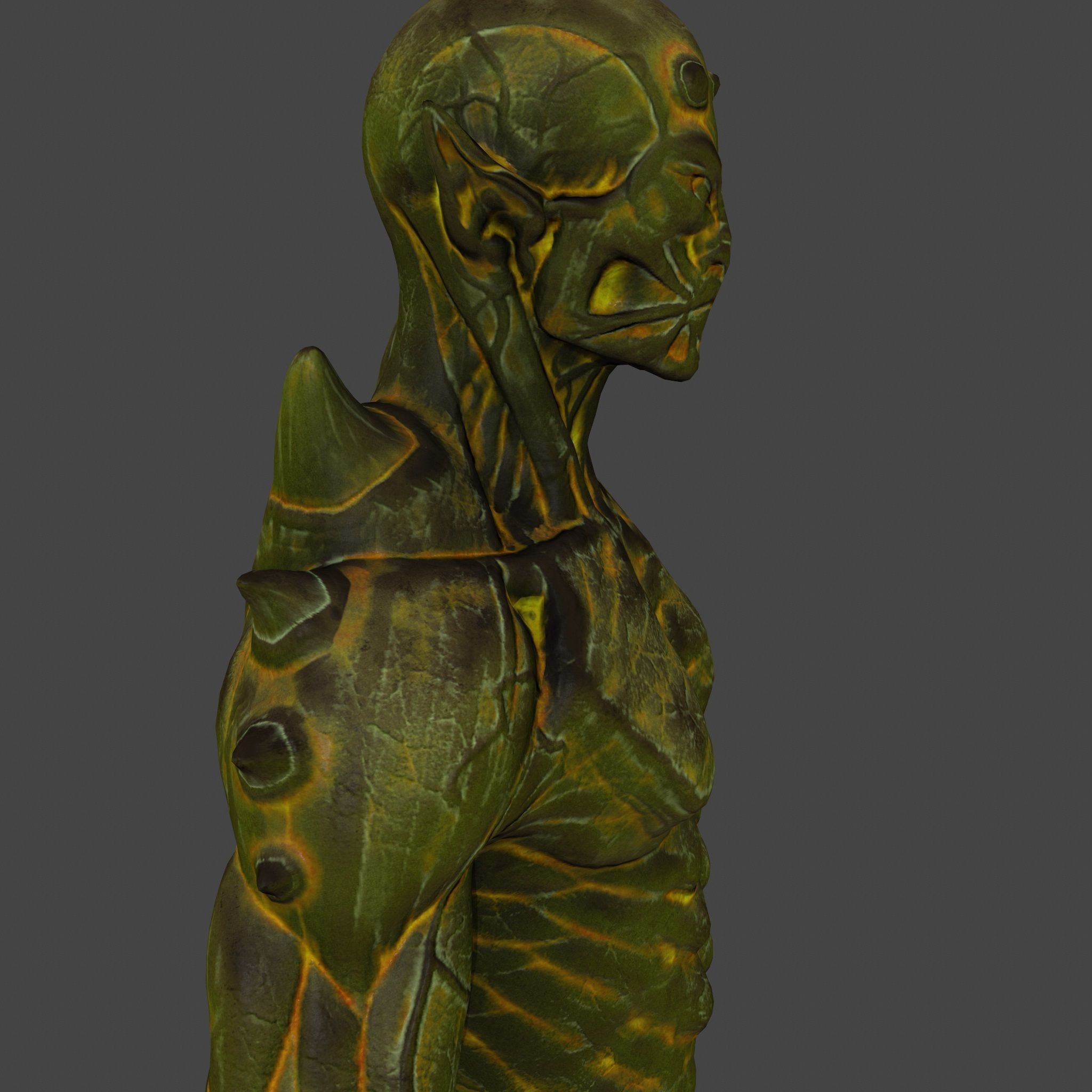 monster humanoid creature Low-poly 3D model_2