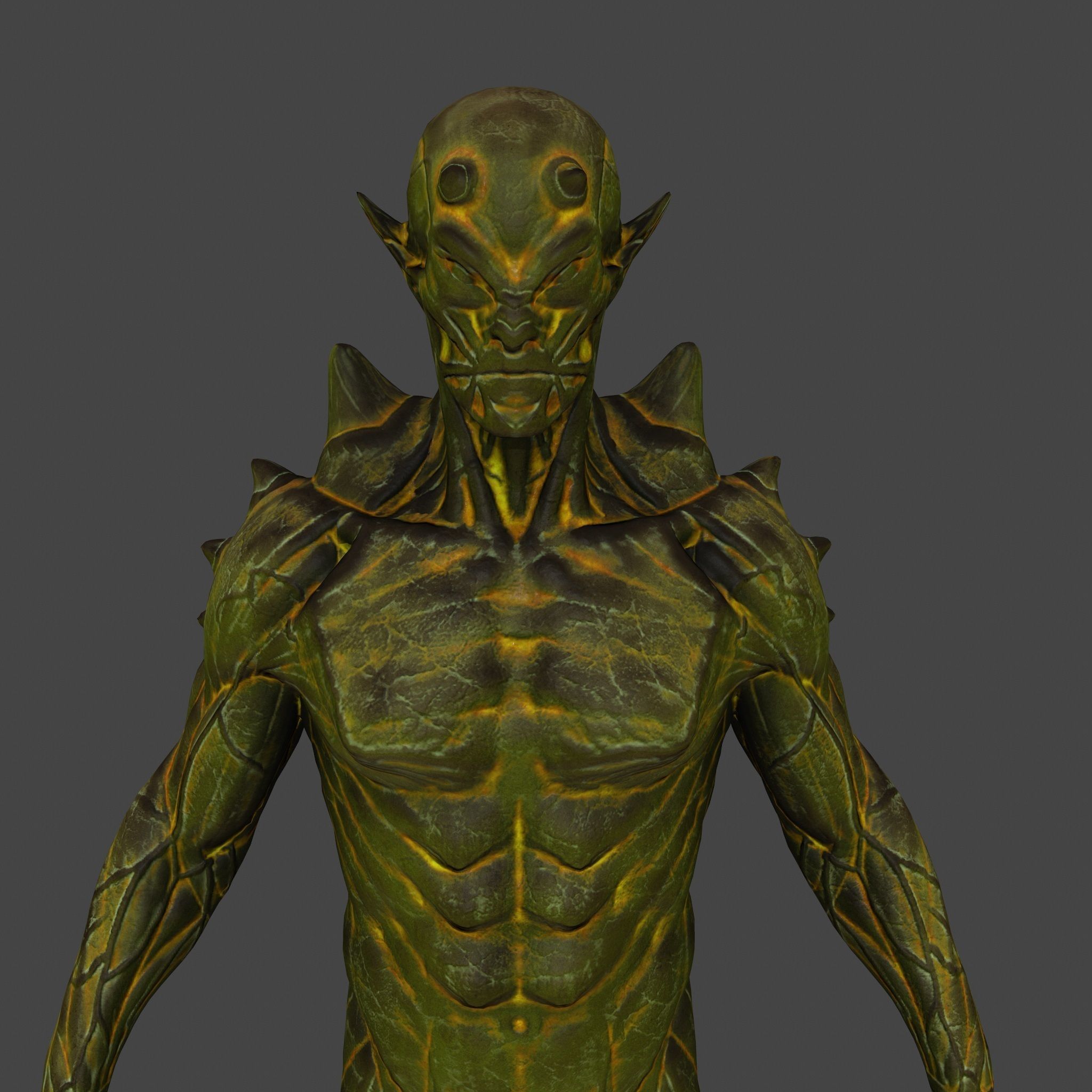 monster humanoid creature Low-poly 3D model_1