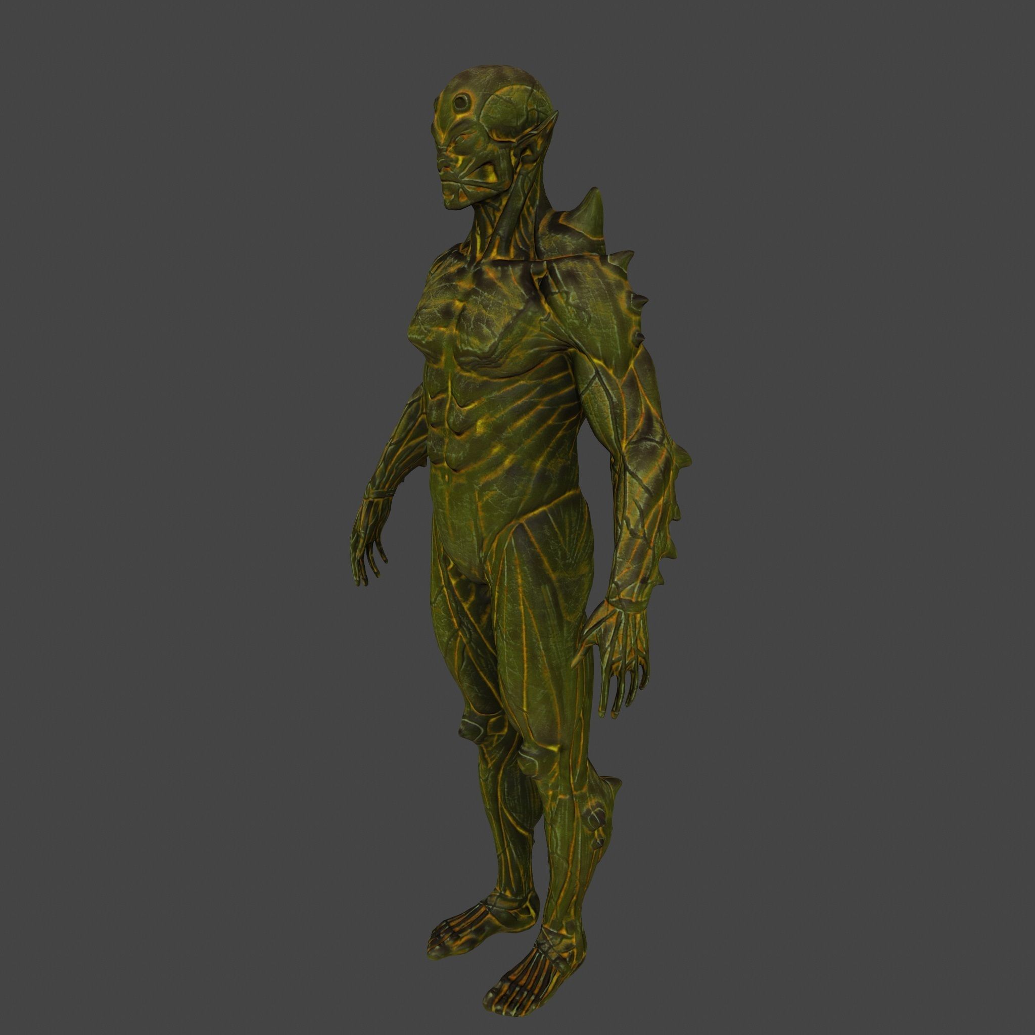 monster humanoid creature Low-poly 3D model_11