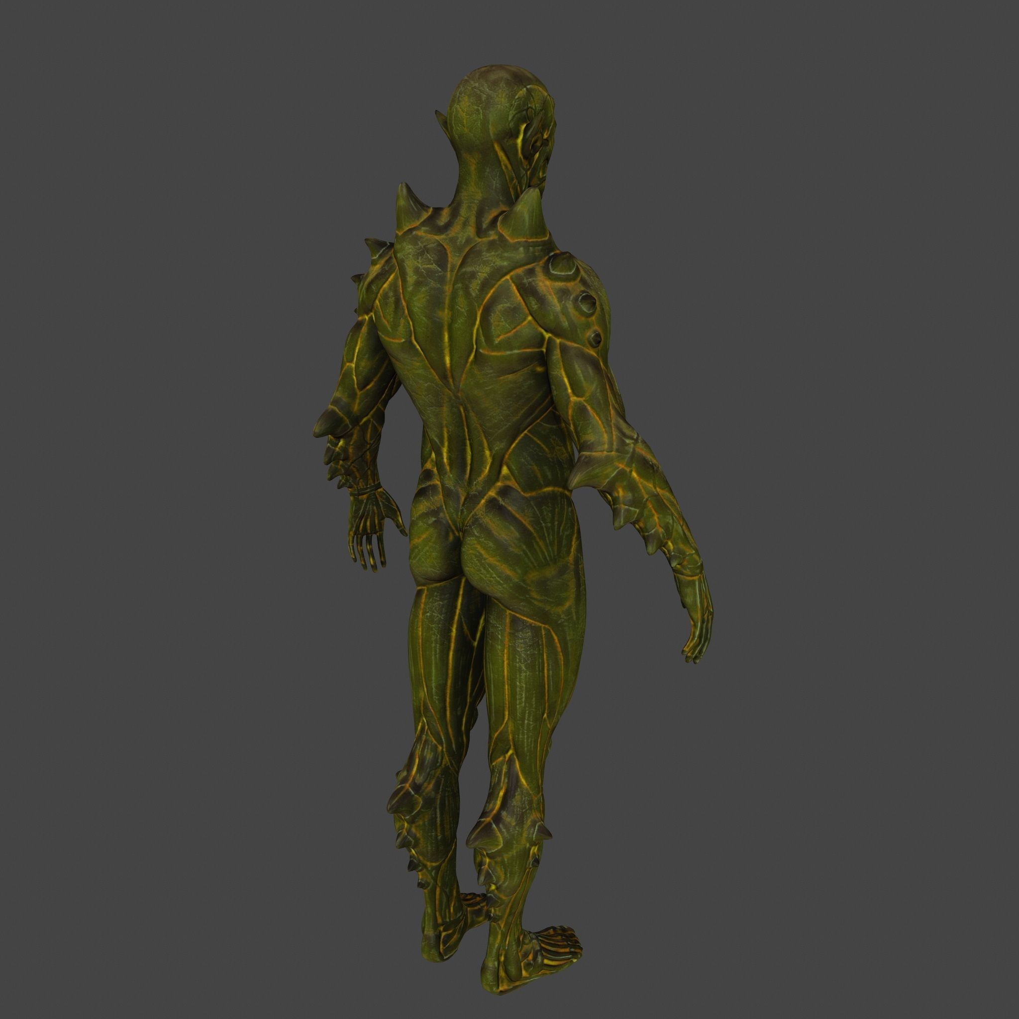 monster humanoid creature Low-poly 3D model_7