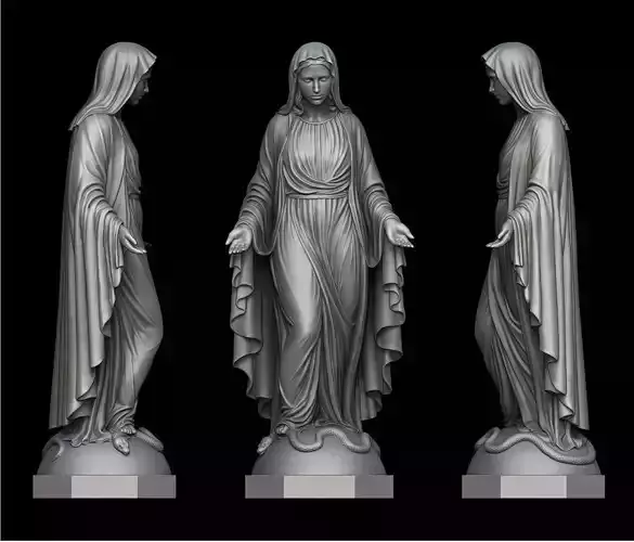 Virgin Mary Statue 3D print model