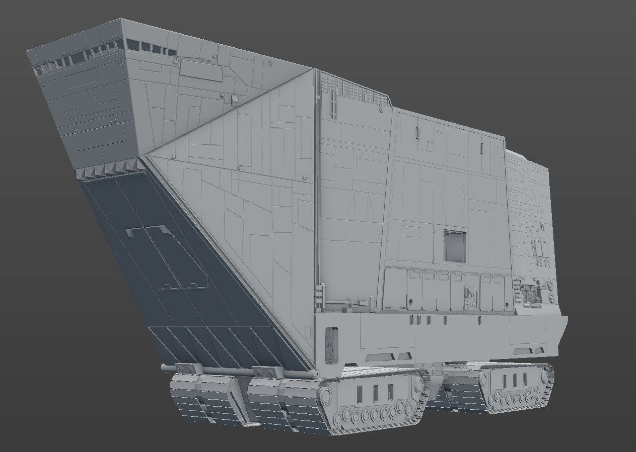 Sandcrawler old rusty vehicle Low-poly 3D model_15