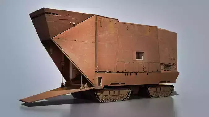 Sandcrawler old rusty vehicle Low-poly 3D model