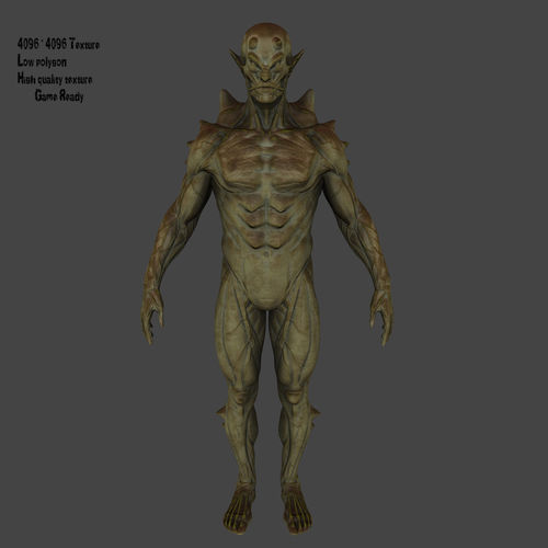 monster body of zombie Low-poly 3D model