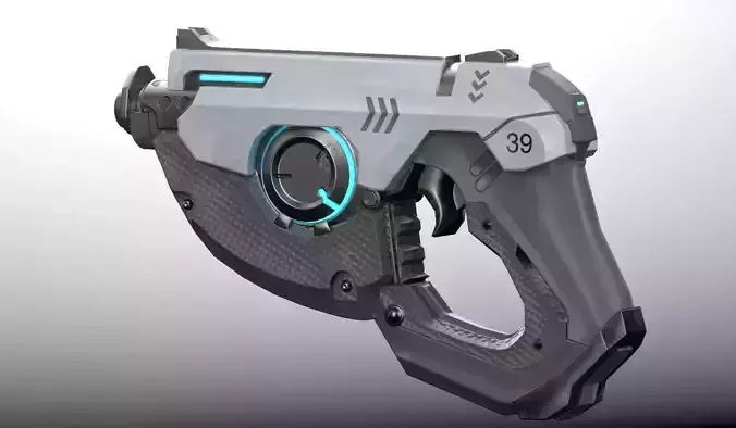 Sci fi gun Low-poly 3D model