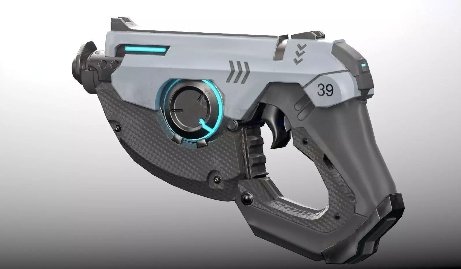 Sci fi gun Low-poly 3D model_0