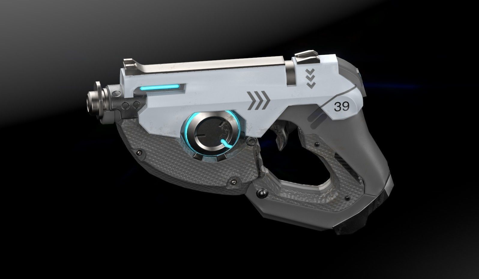 Sci fi gun Low-poly 3D model_5