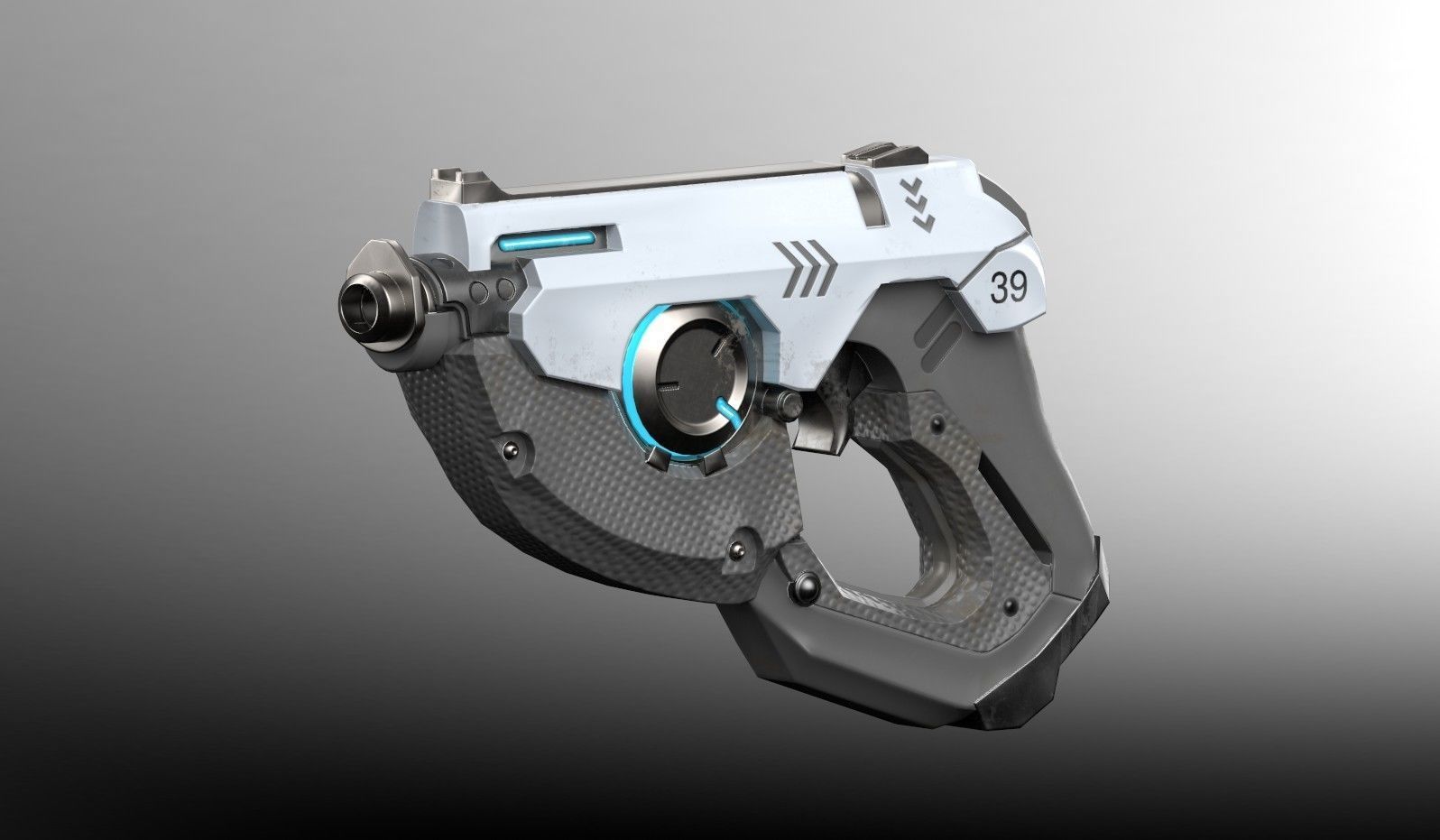 Sci fi gun Low-poly 3D model_3