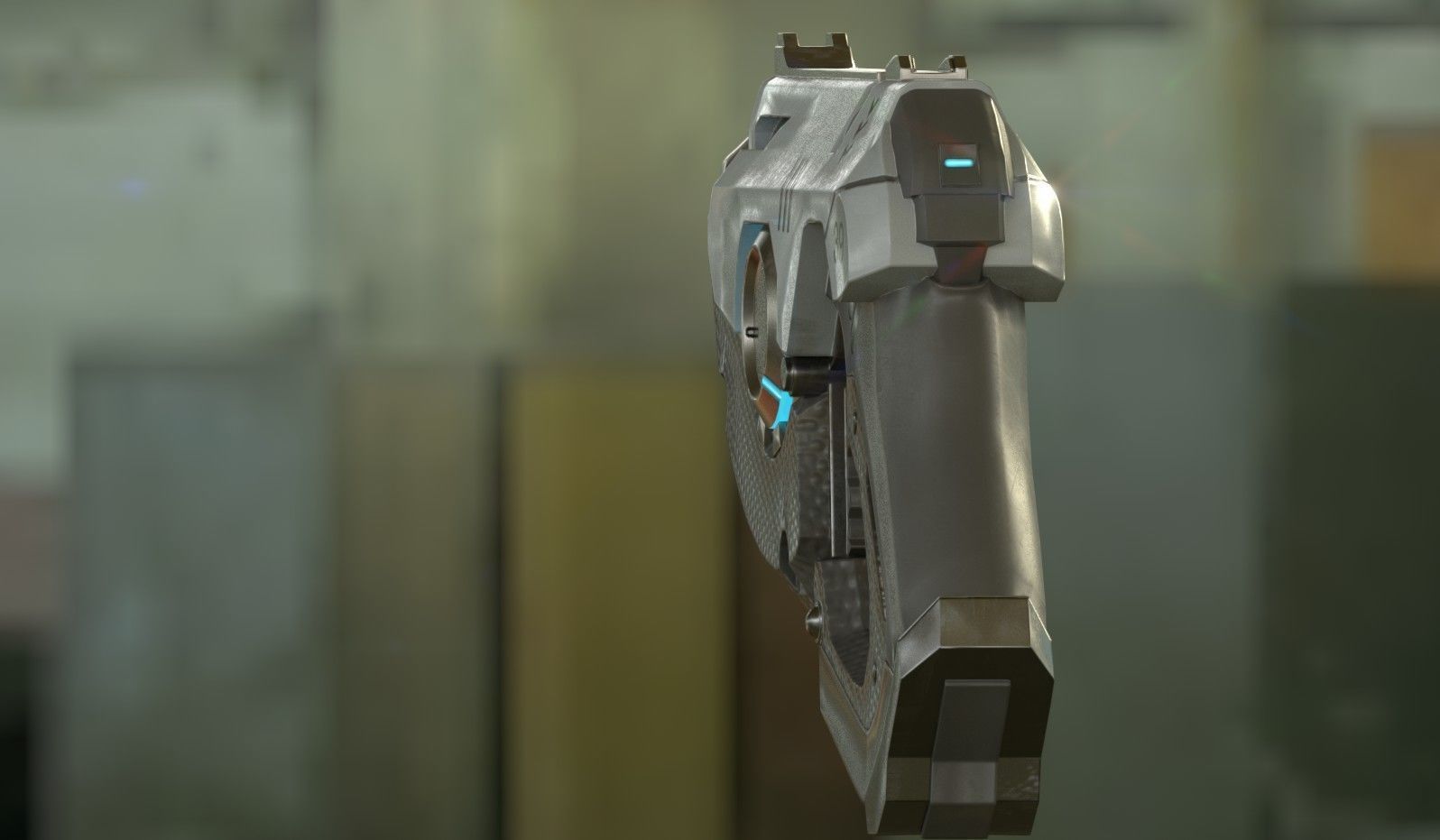 Sci fi gun Low-poly 3D model_4