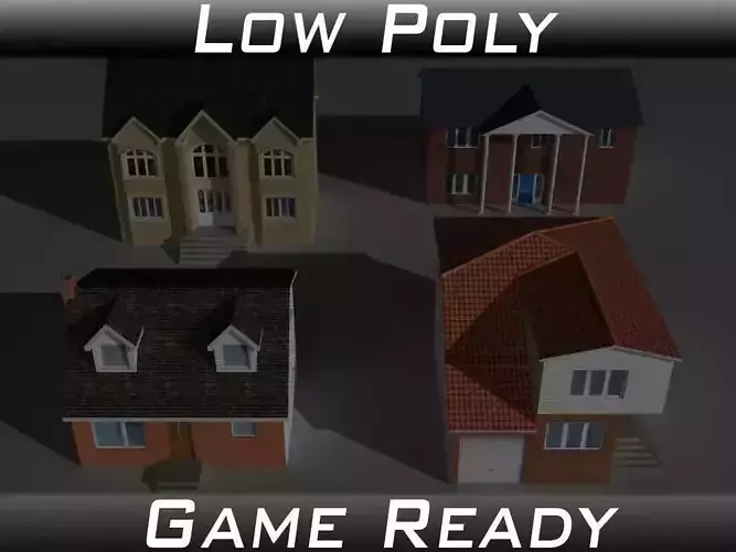 House Collection Set 2 Low-poly 3D model