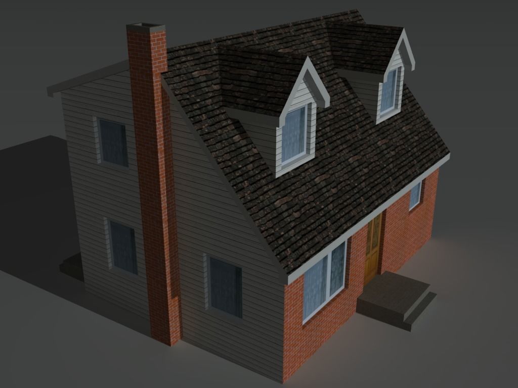 House Collection Set 2 Low-poly 3D model_9