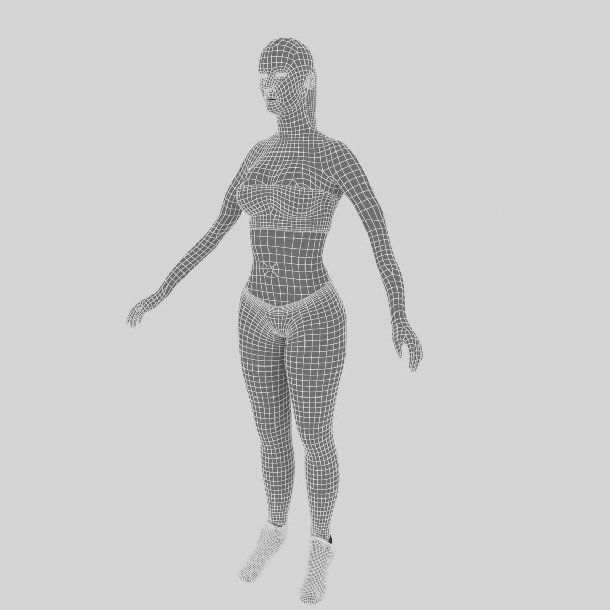 Fitness Girl Low-poly 3D model_13