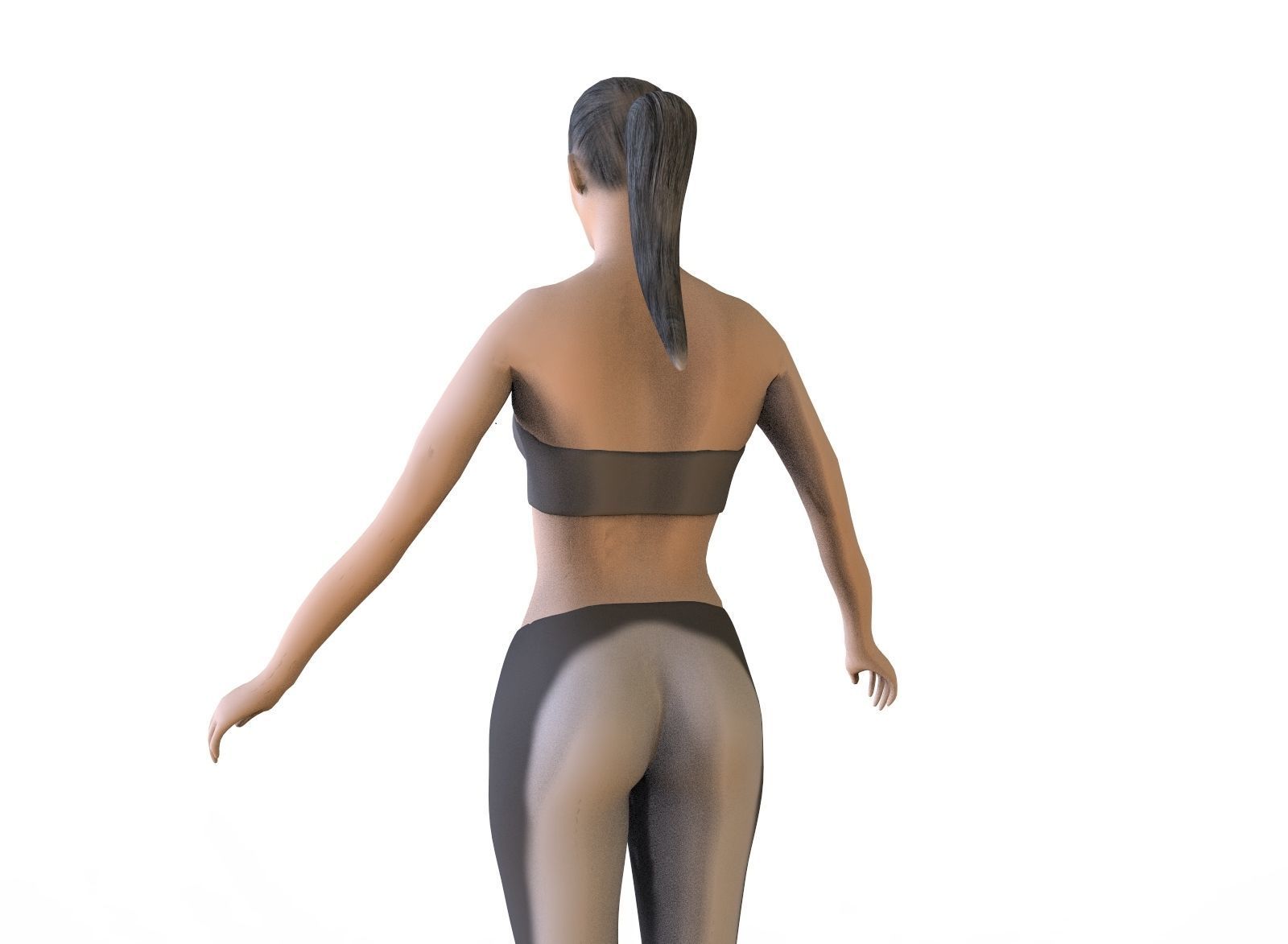Fitness Girl Low-poly 3D model_8
