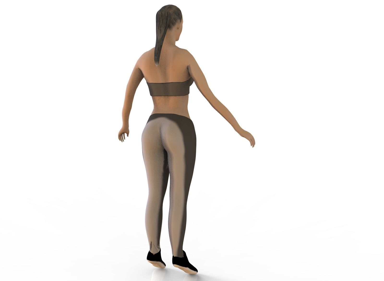 Fitness Girl Low-poly 3D model_12