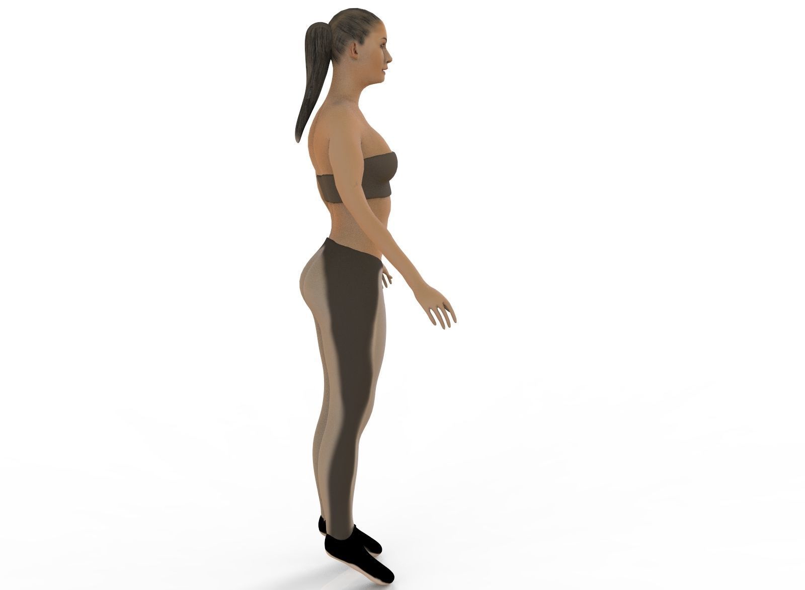 Fitness Girl Low-poly 3D model_11