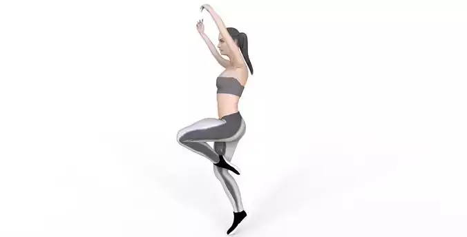 Fitness Girl Low-poly 3D model