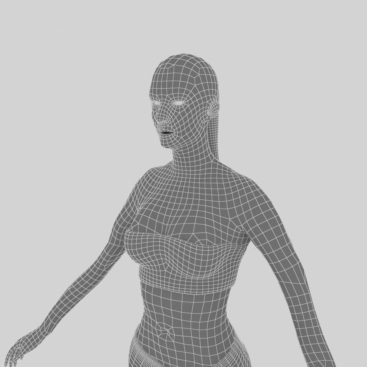 Fitness Girl Low-poly 3D model_14