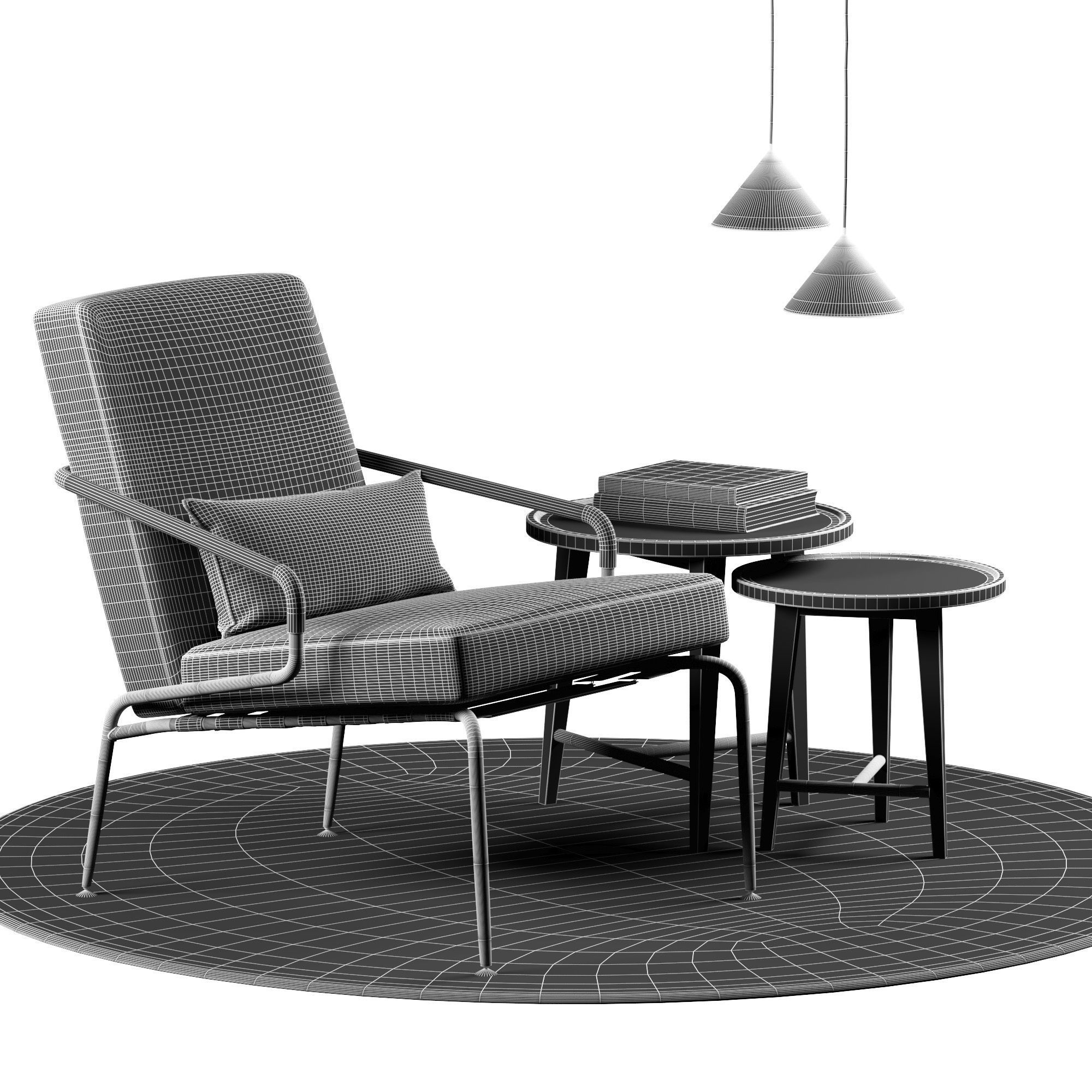 Minotti Berman armchair set  3D model_6