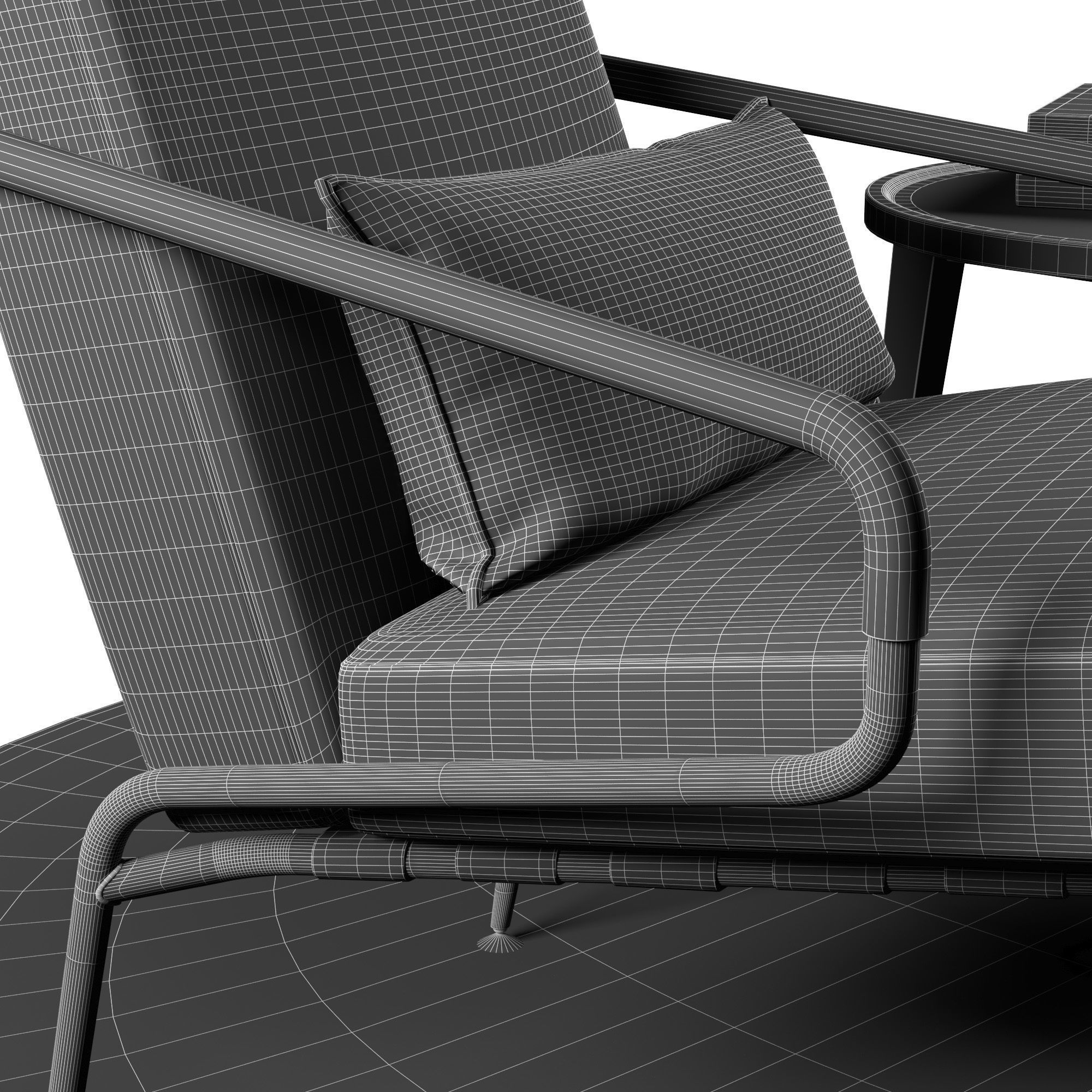 Minotti Berman armchair set  3D model_7