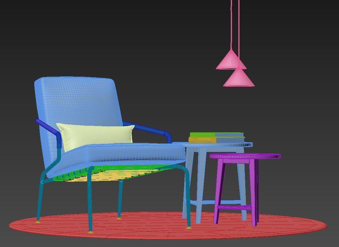 Minotti Berman armchair set  3D model_10