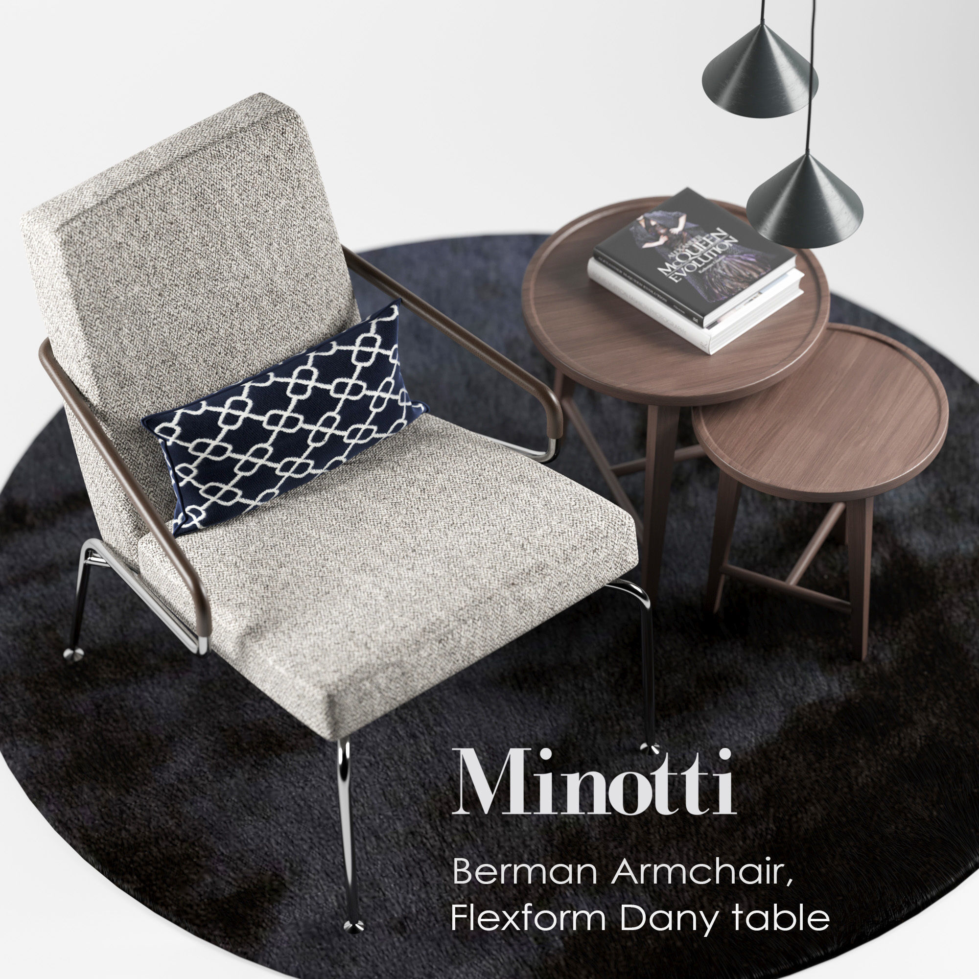 Minotti Berman armchair set  3D model_1