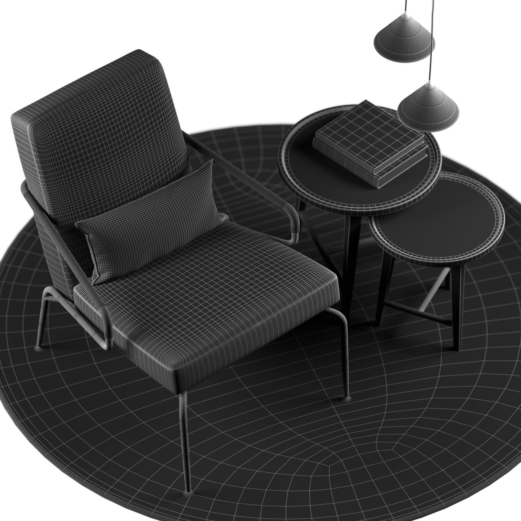 Minotti Berman armchair set  3D model_8