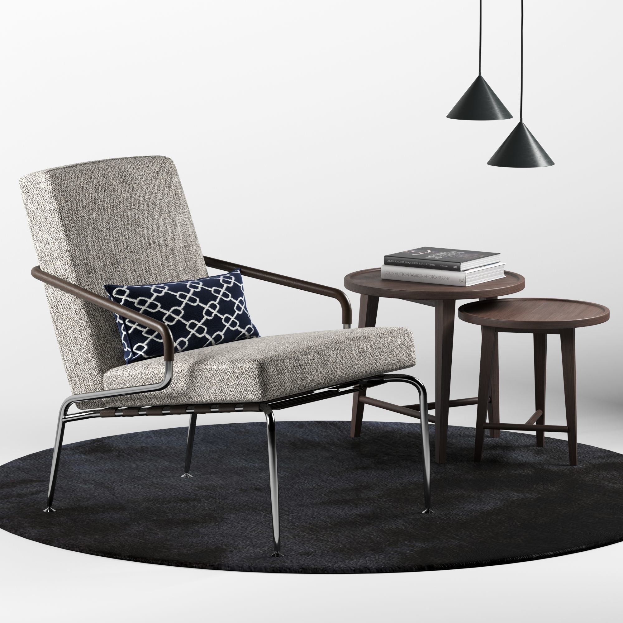 Minotti Berman armchair set  3D model_2