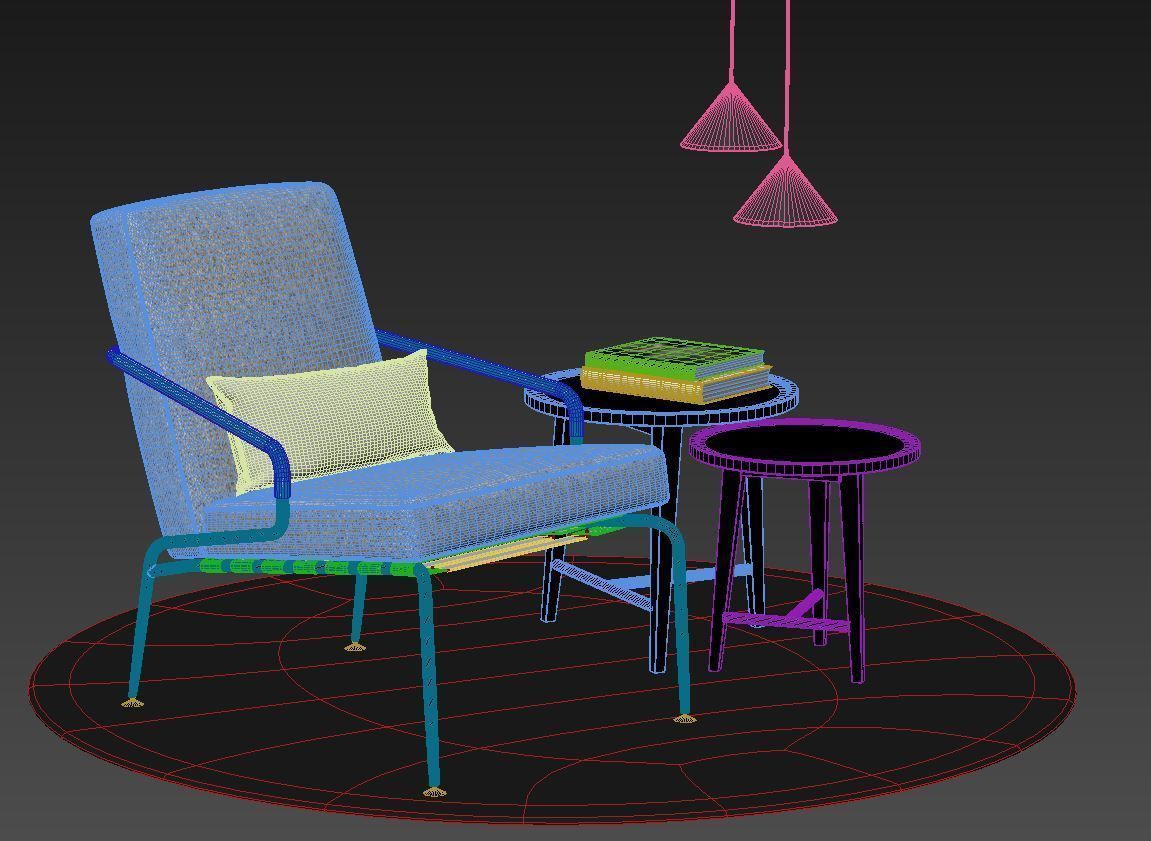 Minotti Berman armchair set  3D model_11