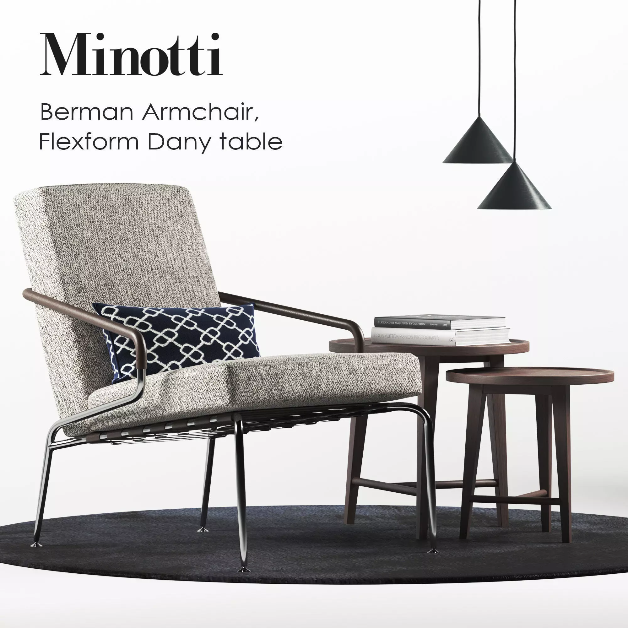Minotti Berman armchair set  3D model_0
