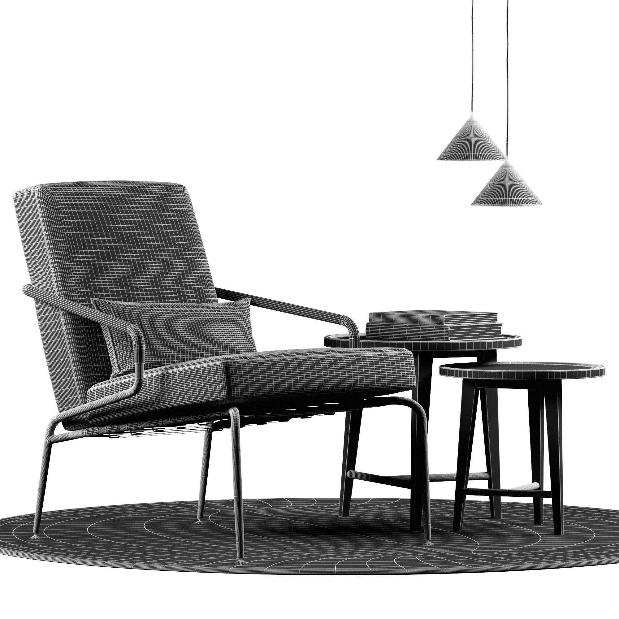 Minotti Berman armchair set  3D model_5