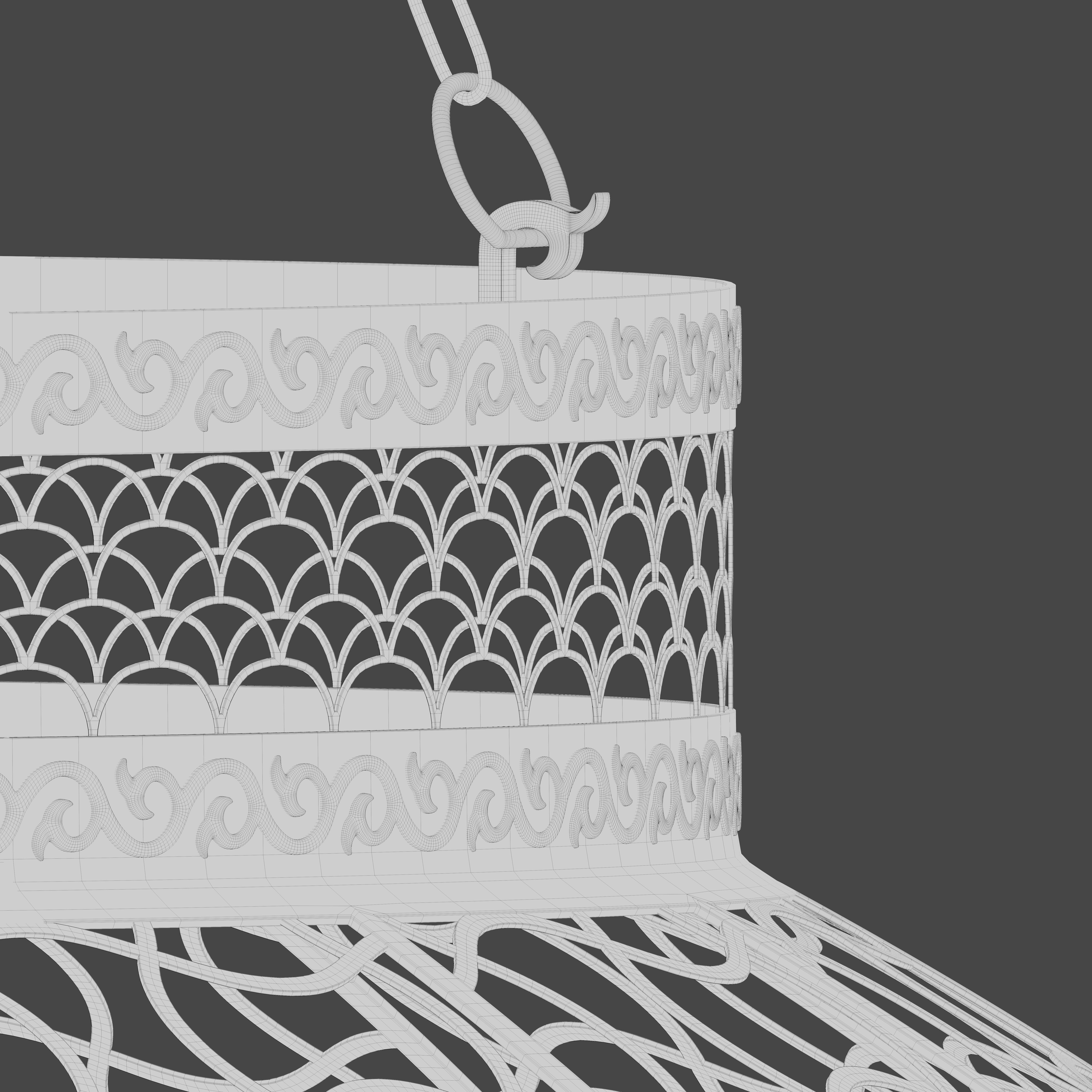Moroccan Metal Hanging Lantern 3D model_6