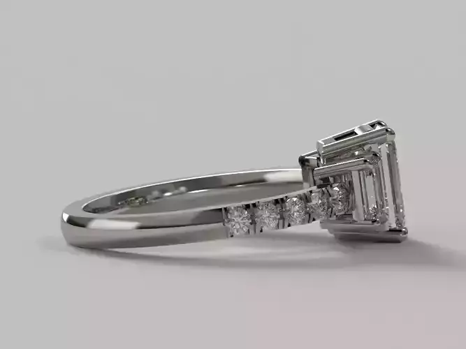 3-stone Emerald Cut ring