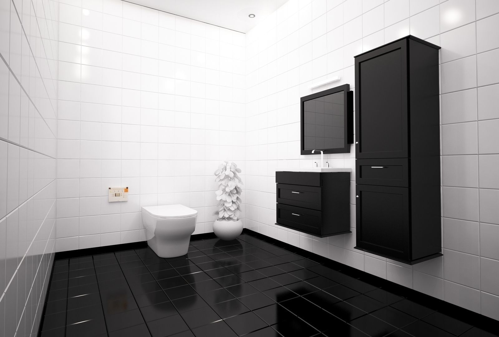 bathroom scene 3D model_2