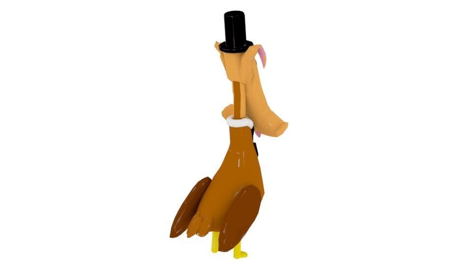 Cartoon Character - Regal Duck Dog  Low-poly 3D model_1