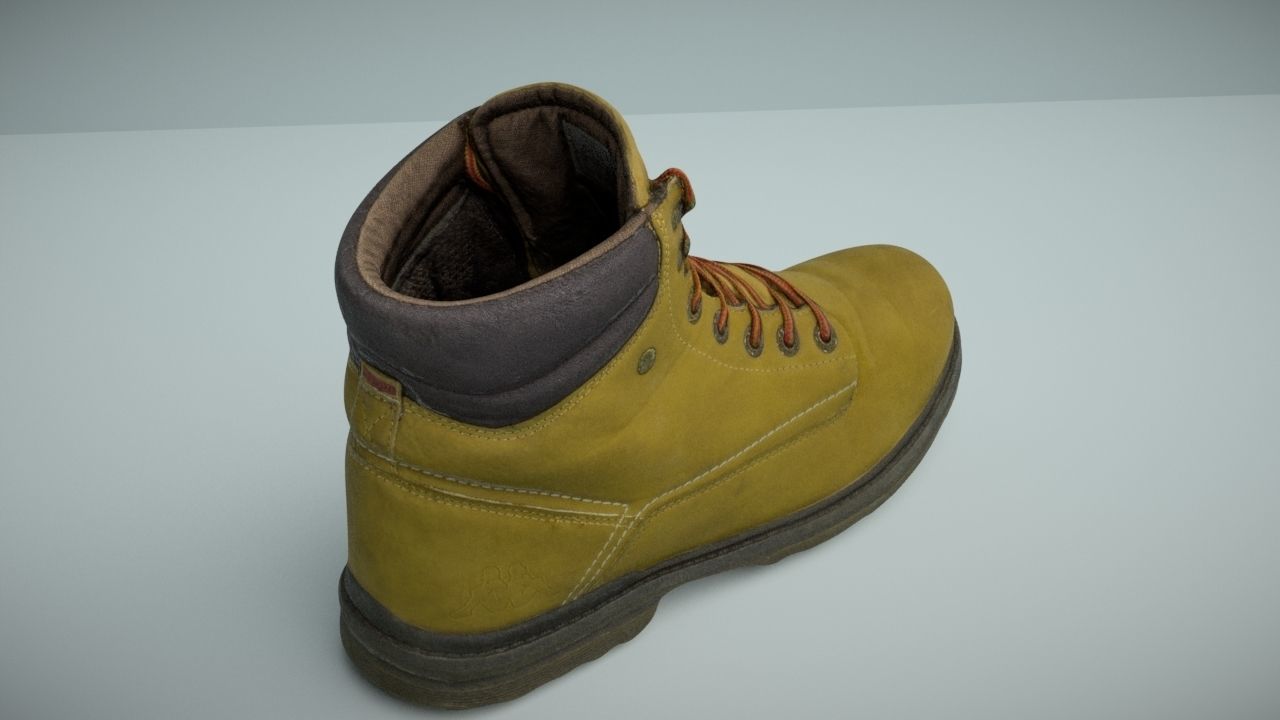 Boot 3D model low poly work Low-poly 3D model_2