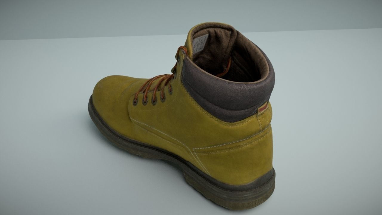 Boot 3D model low poly work Low-poly 3D model_3