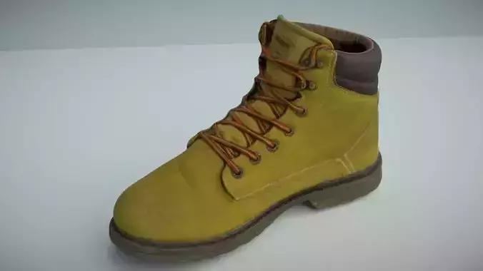 Boot 3D model low poly work Low-poly 3D model