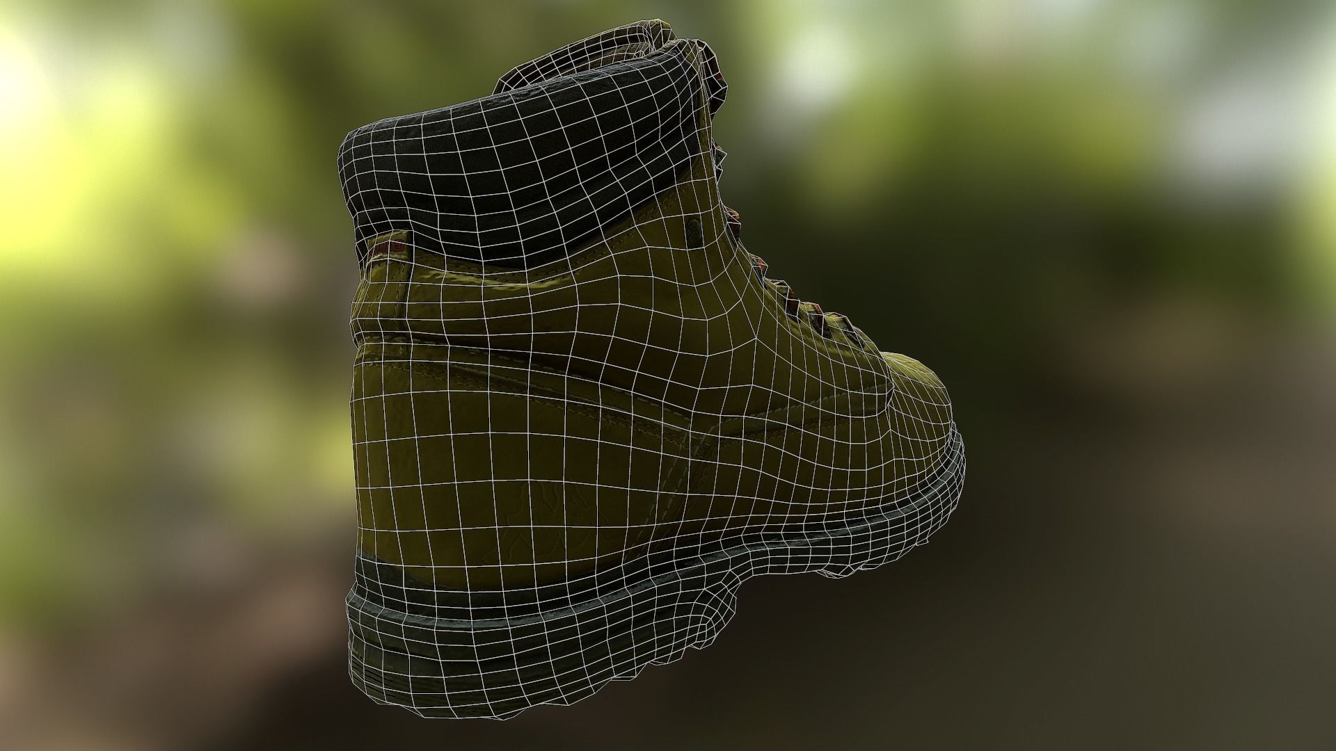 Boot 3D model low poly work Low-poly 3D model_8