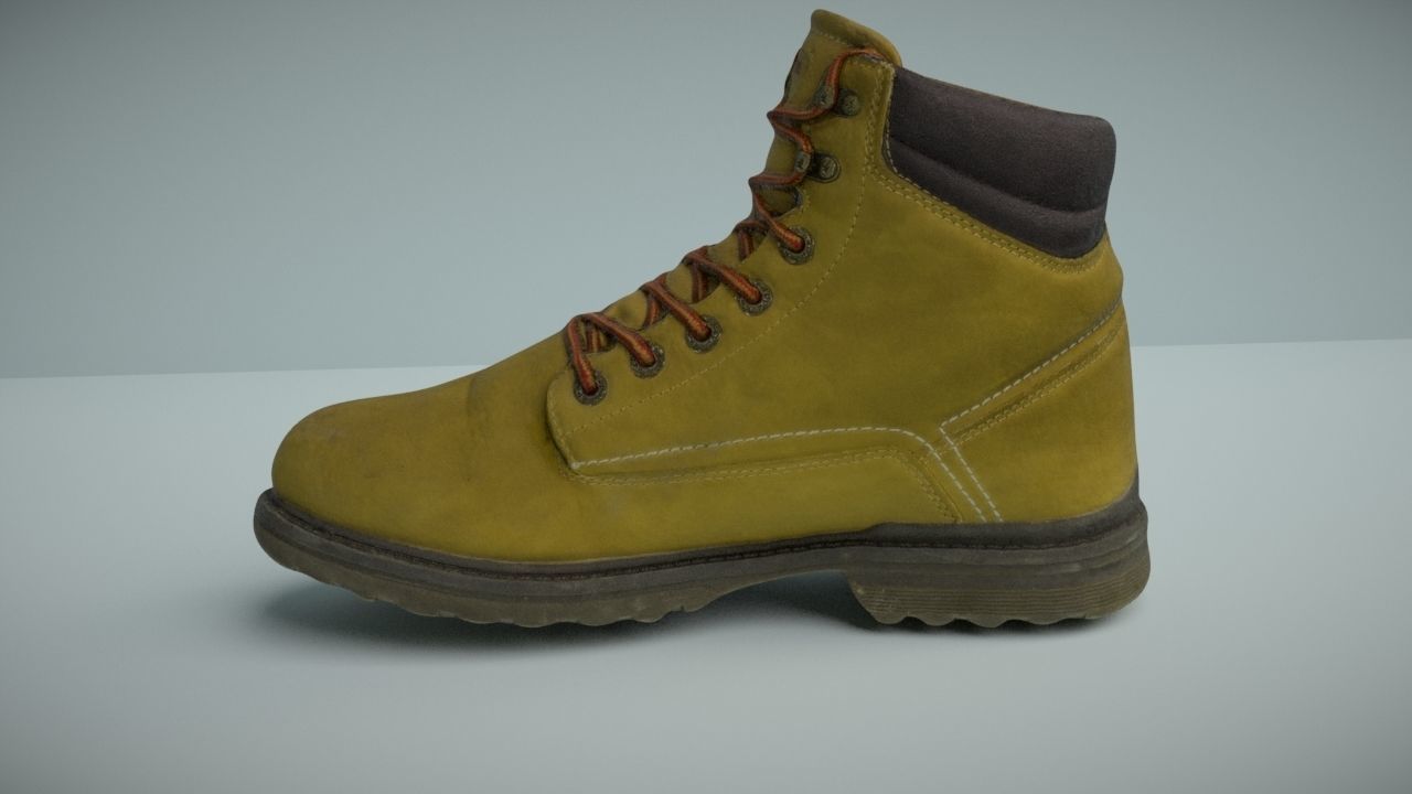Boot 3D model low poly work Low-poly 3D model_5