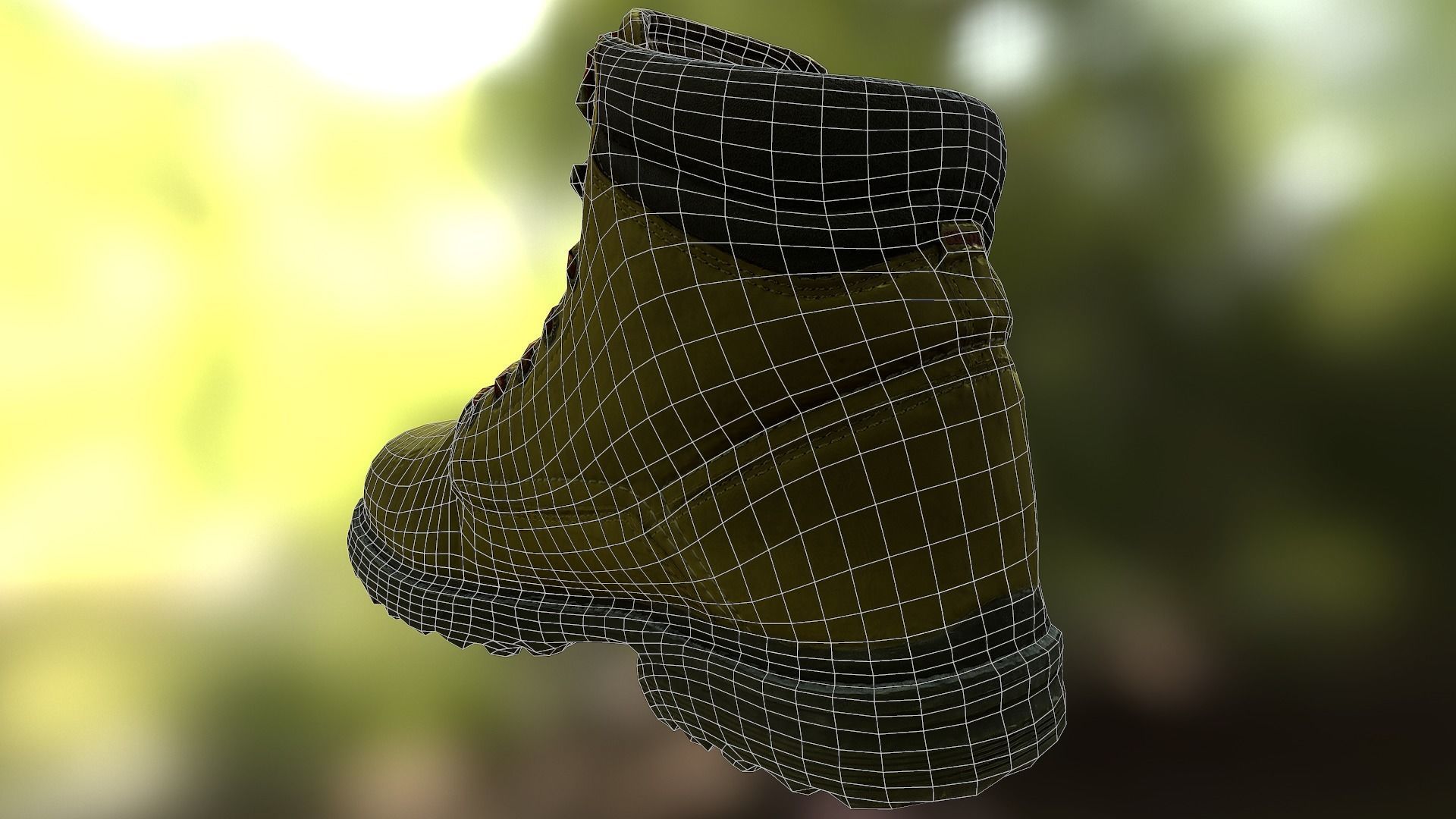 Boot 3D model low poly work Low-poly 3D model_10