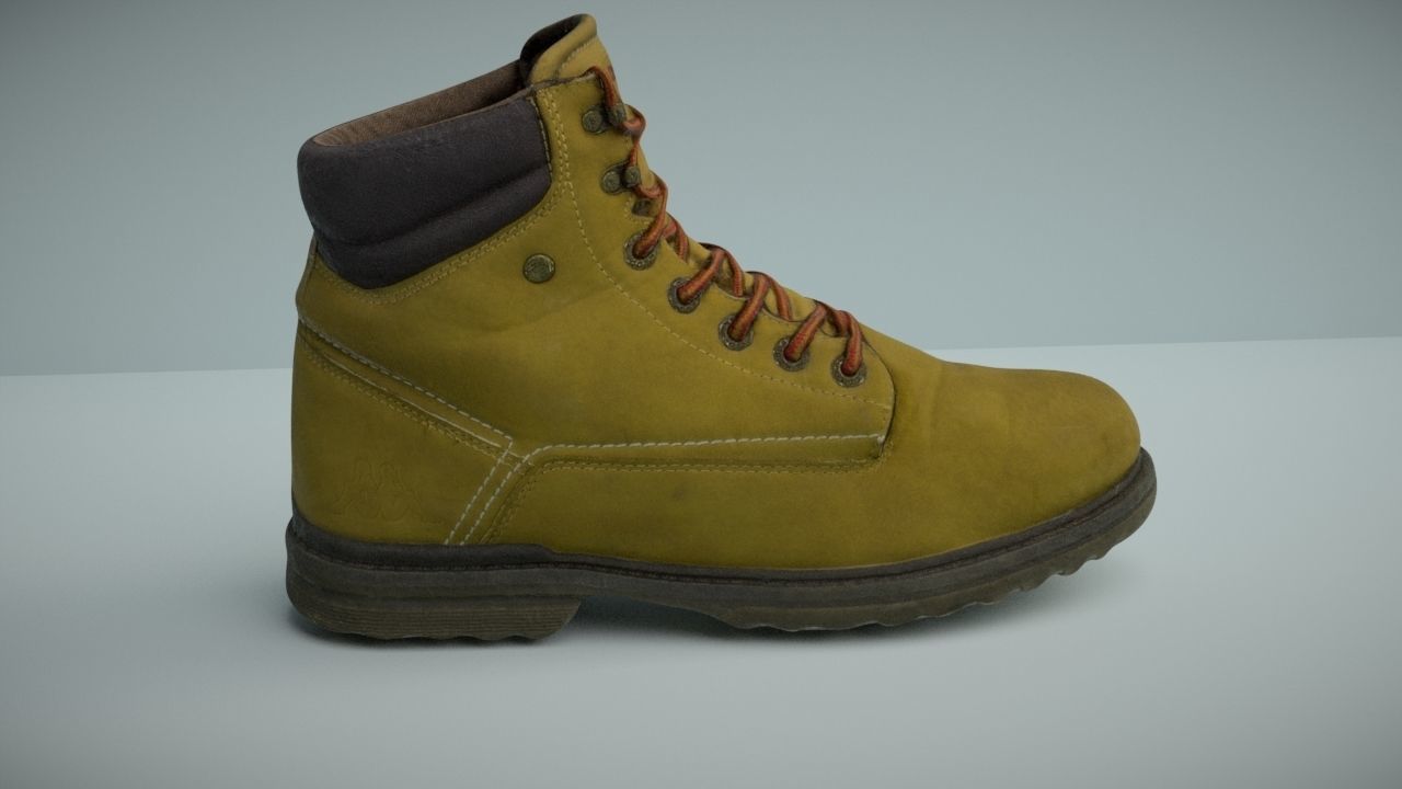 Boot 3D model low poly work Low-poly 3D model_4