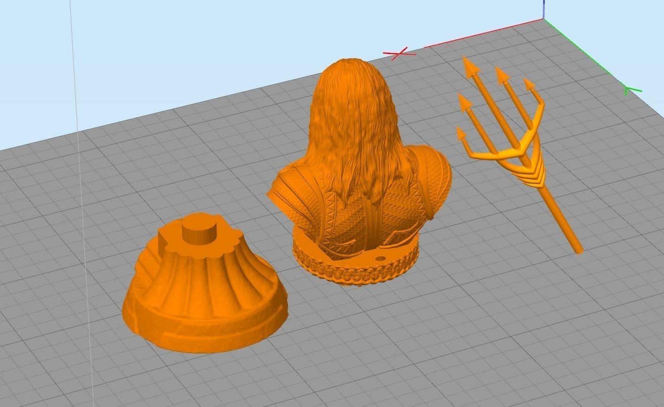 Aquaman Bust 3D print model_4