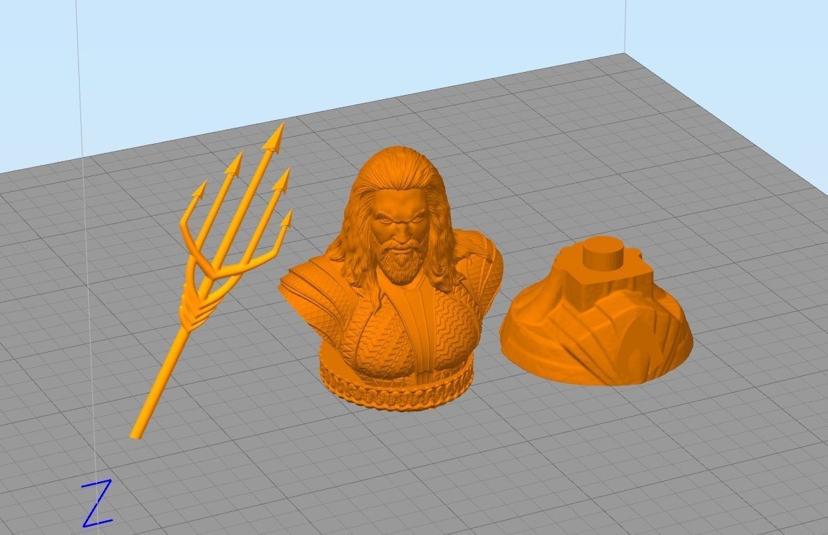 Aquaman Bust 3D print model_3