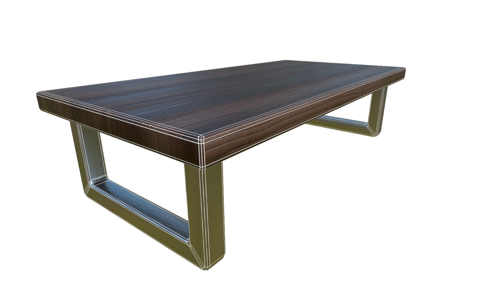 Modern Coffee Table Low-poly 3D model_1