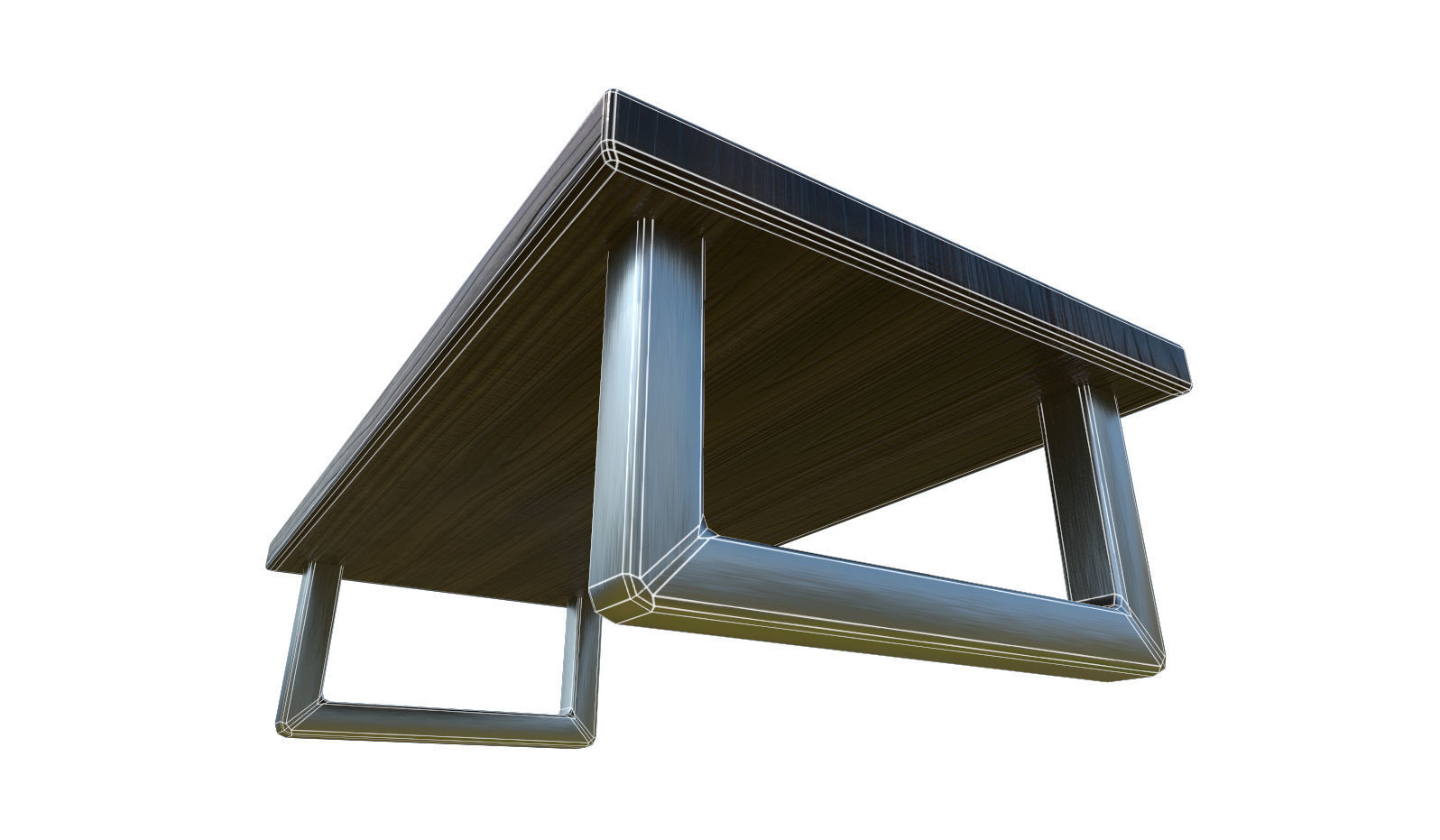 Modern Coffee Table Low-poly 3D model_7