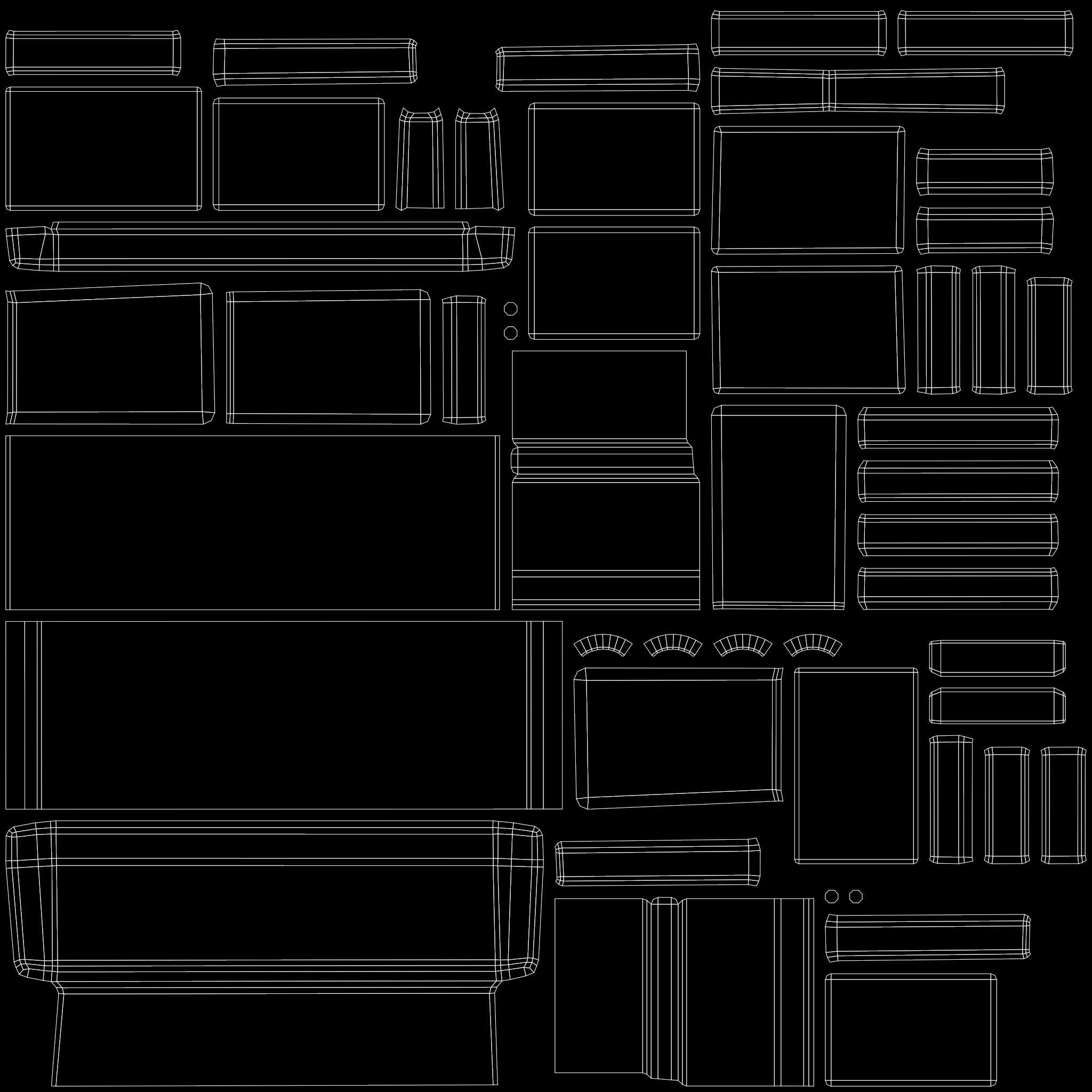 Modern Couch Low-poly 3D model_8
