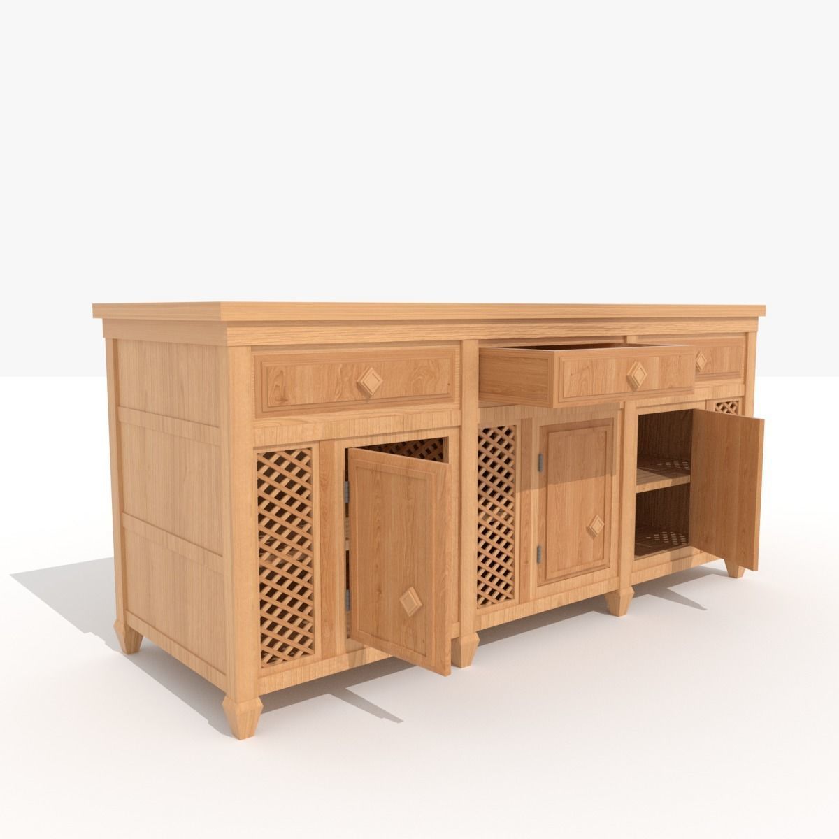 Cabinet dresser 3D model_1