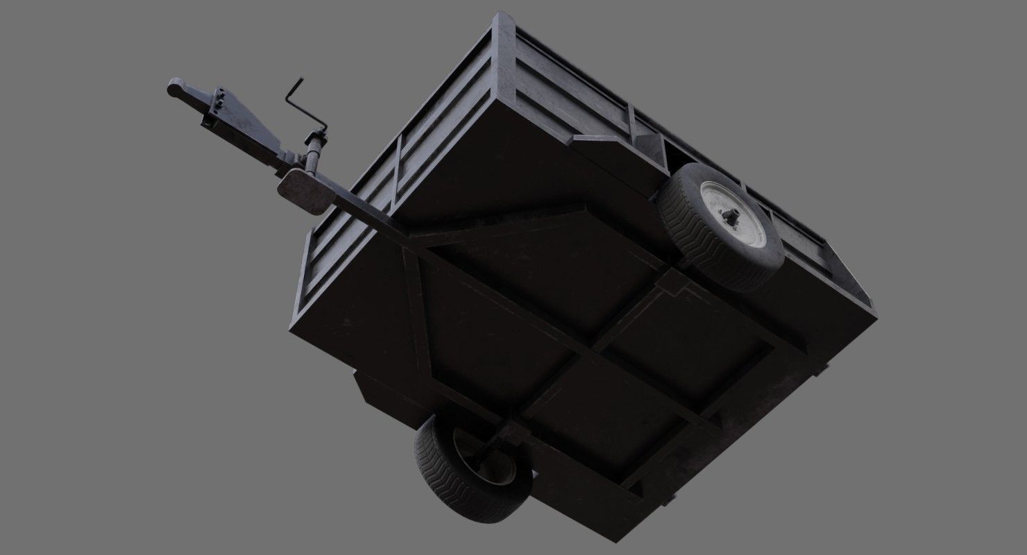 Utility Trailer 1B Low-poly 3D model_4
